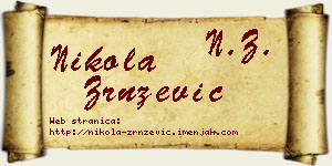 Nikola Zrnzević vizit kartica
